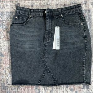 Women's High Waisted Jean Skirt Fringed Slim Fit Denim Mini Skirt